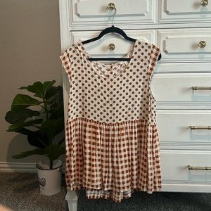 Cap Sleeve Baby Doll Blouse